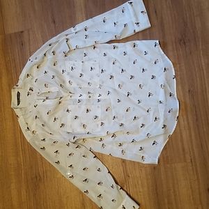 M ASDS Women white blouse with dog print